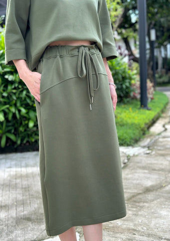 Genesis Long Back Skirt in Charcoal