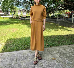 Tammy Midi Skirt in Mustard