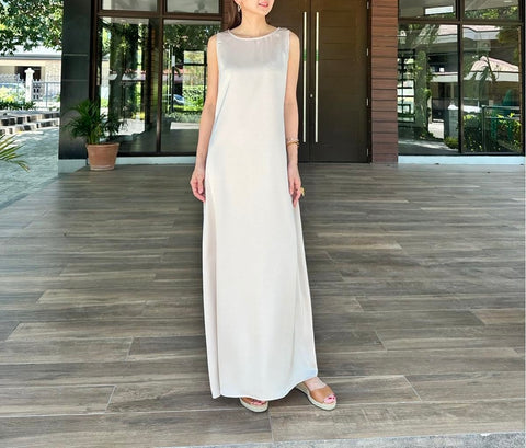 Jaxel French Linen Maxi Dress in Cream ETA 5/4
