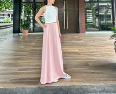 Mina Wide Skirt in Pink (COTTON)