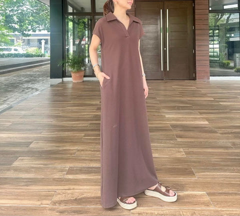 Ralph Oversized Pique Dress in Brown