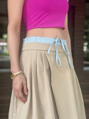 Yelena Bubble Skirt in Beige
