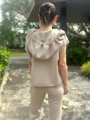 Toro Hooded Vest in Beige