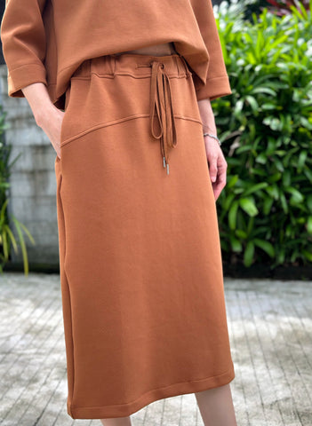 Genesis Long Back Skirt in Charcoal