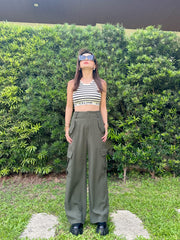 Chablis Cargo Wide Pants in Olive